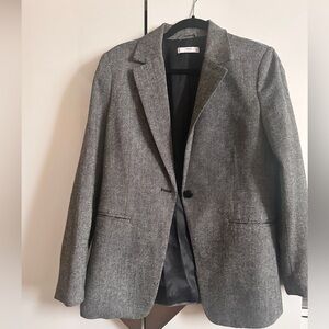Mango gray textured blazer.